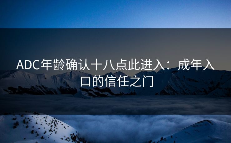 ADC年龄确认十八点此进入：成年入口的信任之门